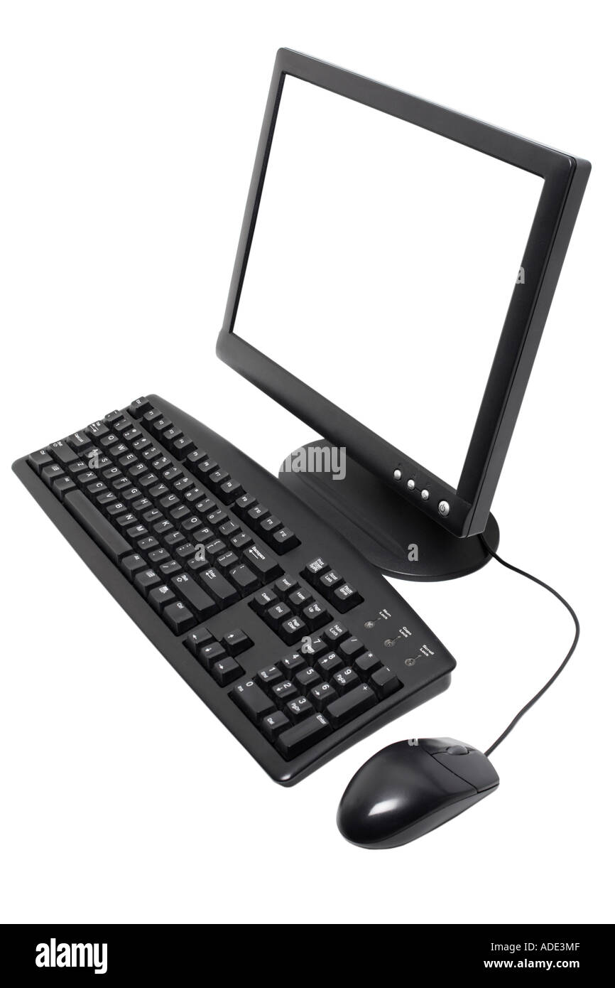 PC mit Tastatur und Maus Stockfoto