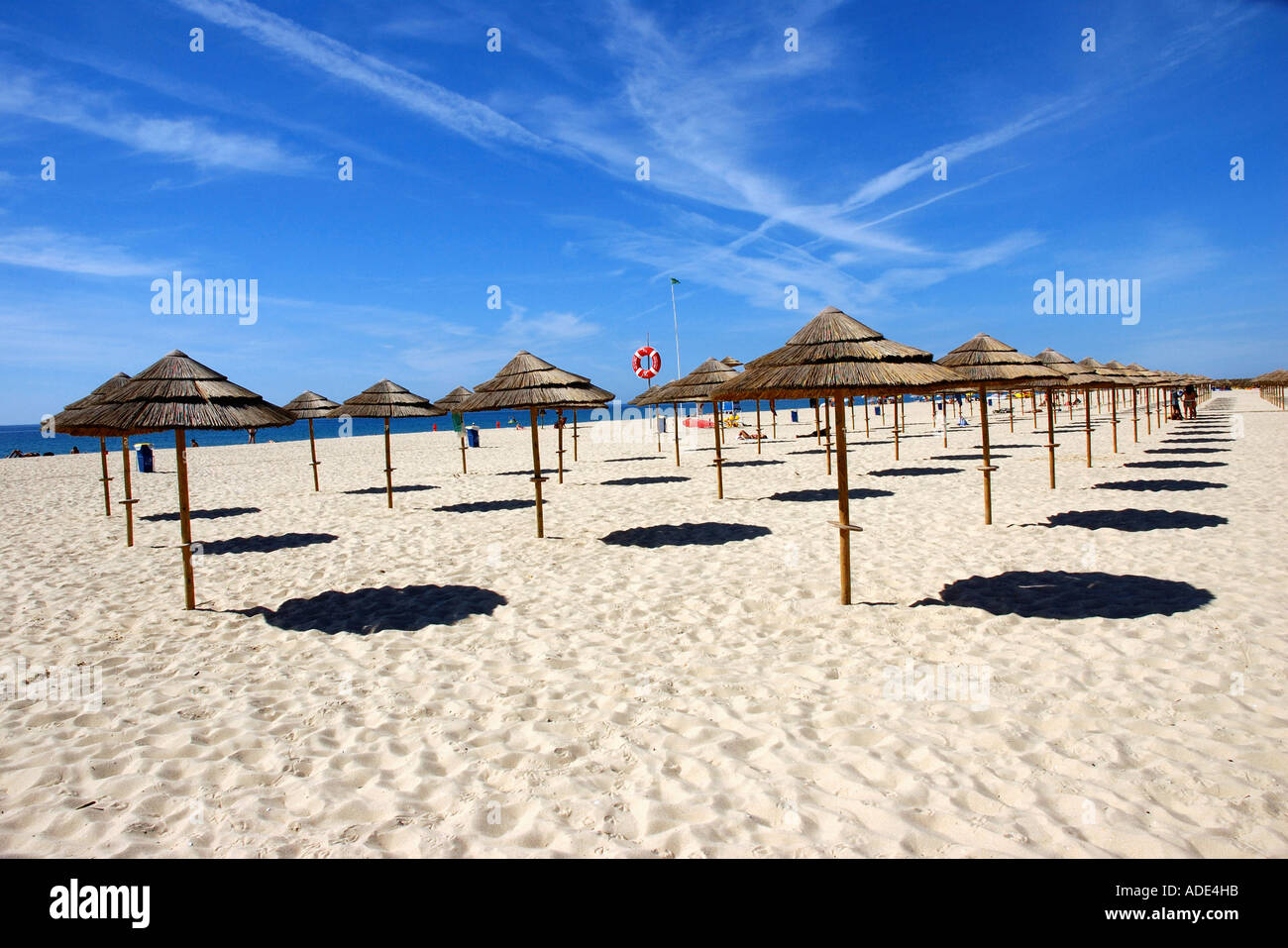 Panoramablick auf das Meer Strand Ilha da Tavira Insel Isle Algarve Iberia Portugal Europa Stockfoto