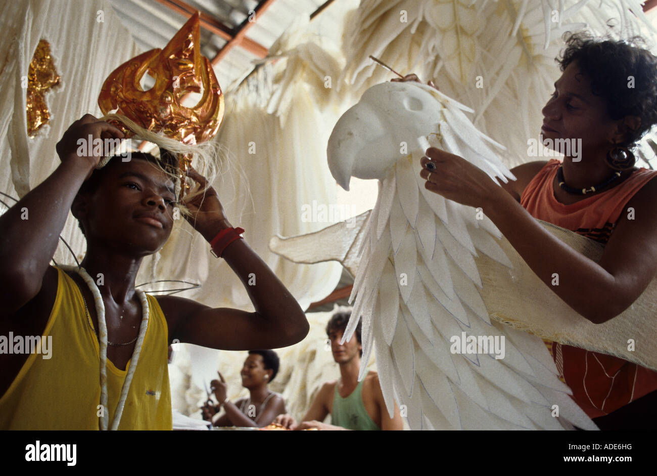Samba-Schule Barracao der Ort, wo die Schule wird erstellt und produziert Karneval Rio de Janeiro Brasilien Stockfoto