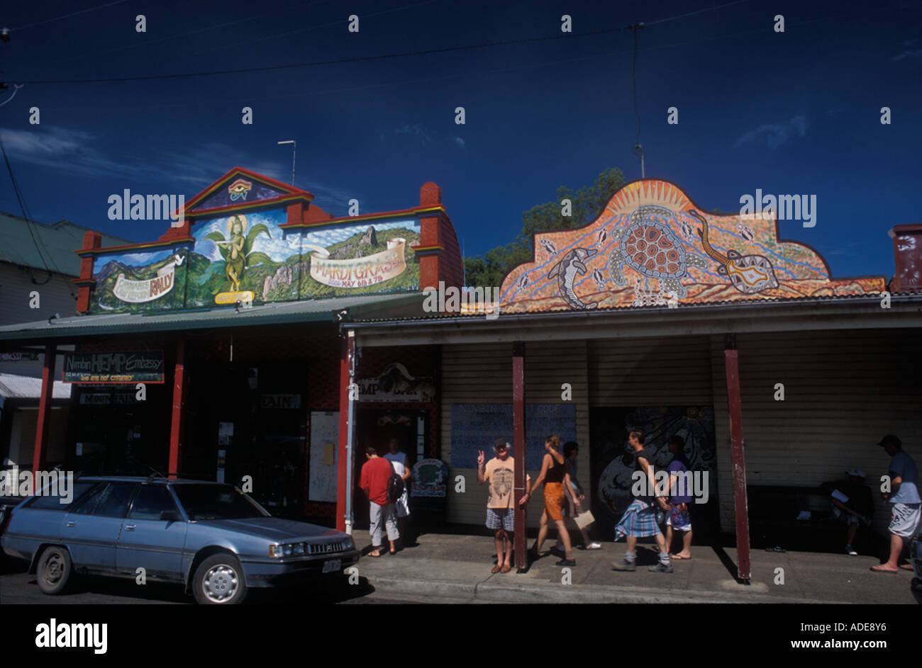 Nimbin High St, NSW, Australien Stockfoto