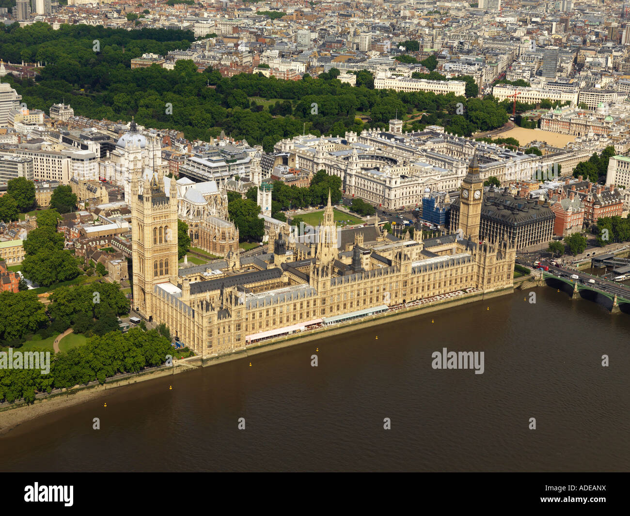 Luftaufnahme von Houses of Parliament Stockfoto