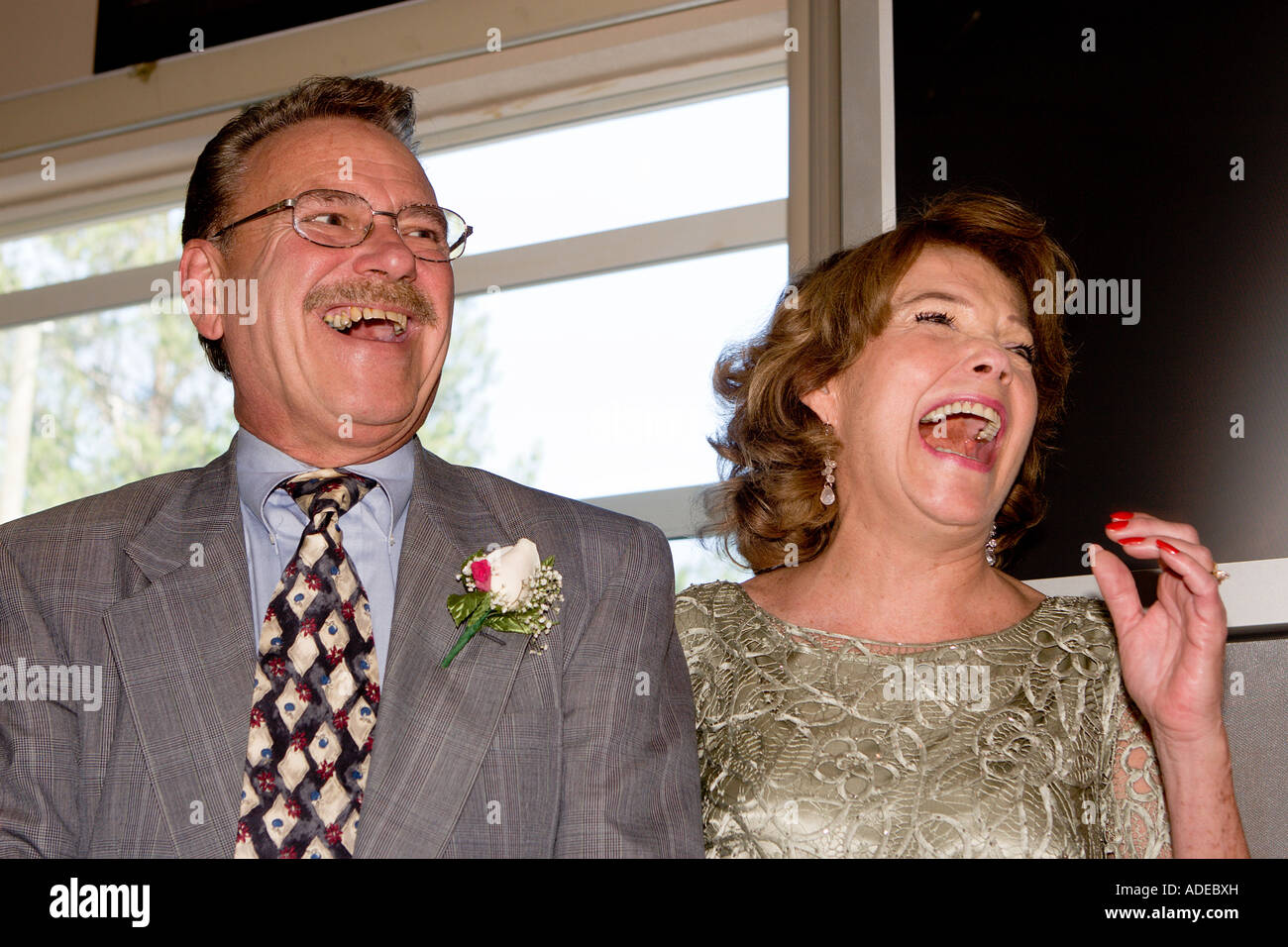 Laughing Out Loud, Mann-Frau Stockfoto