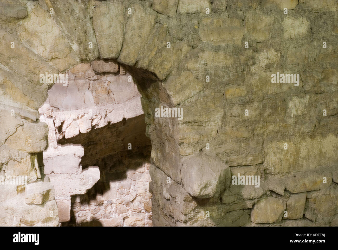 Römische Hypercaust System der Fußbodenheizung auf die archäologische Krypta unter Notre-Dame in Paris, Frankreich Stockfoto