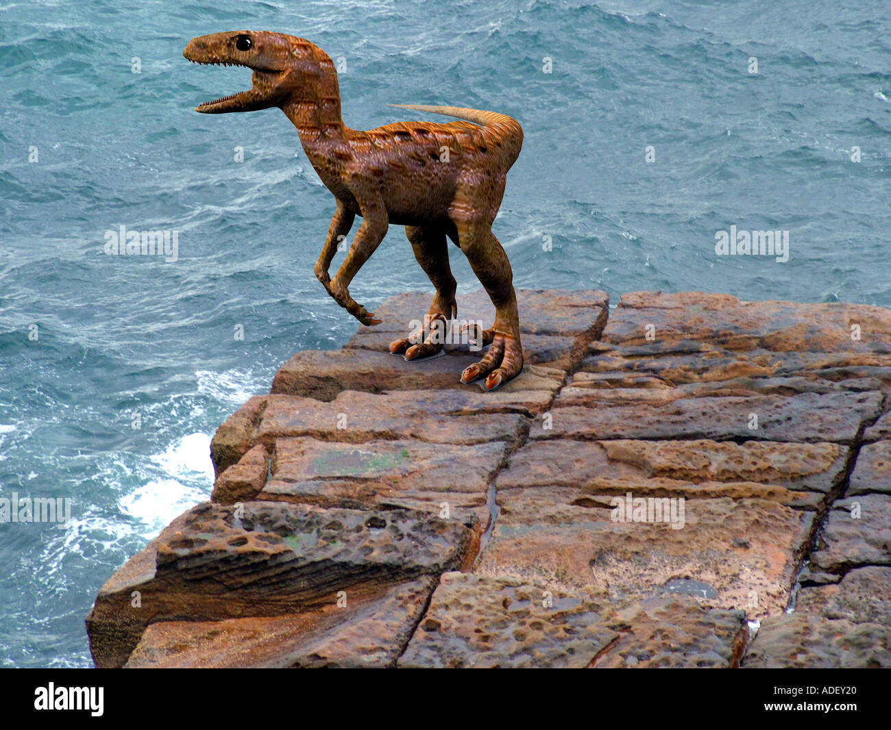 Velociraptor ein preditory Therapod Dinosaurier der prähistorischen Raptor ist ausgestorben, so ist dies eine 3d illustration Stockfoto