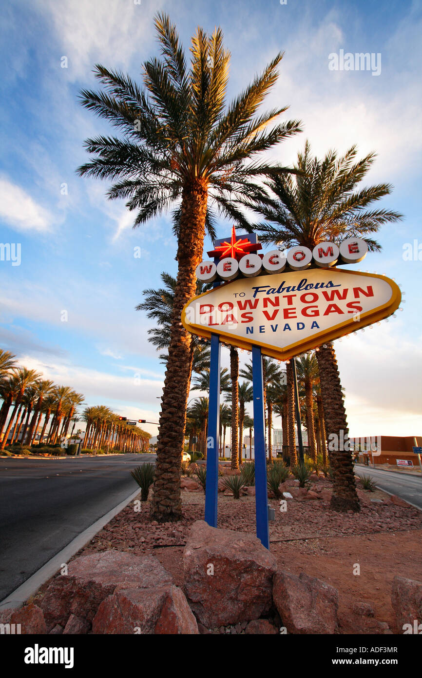 Herzlich Willkommen Sie in Downtown Las Vegas Sign Stockfoto