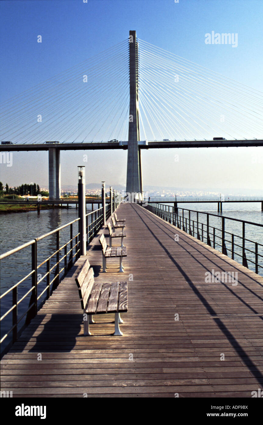 Vasco da Gama Brücke Portugal Stockfoto