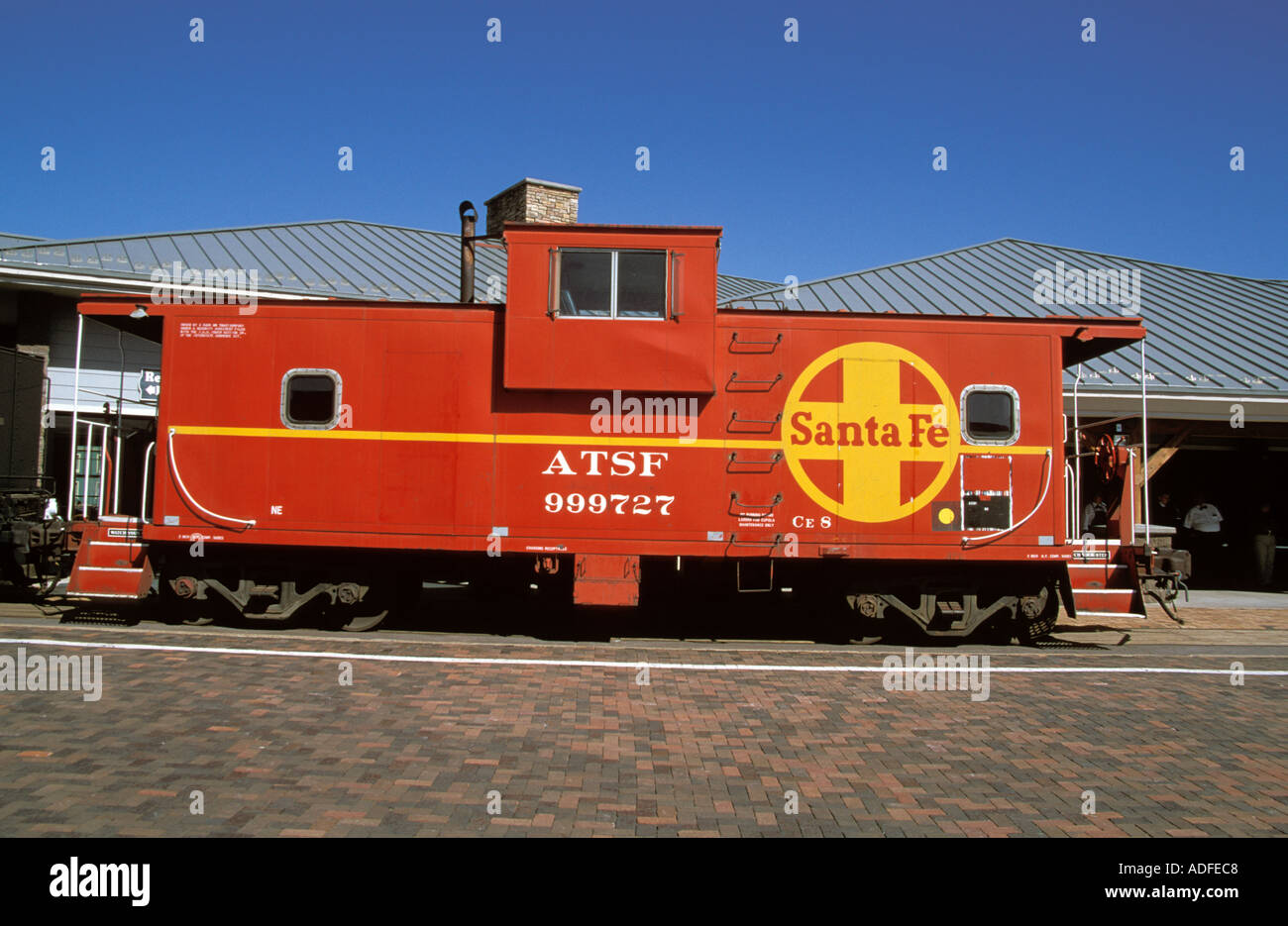 Williams Arizona USA Railroad Railway Station Depot Grand Canyon Railway Santa Fe Bremse Van Stockfoto