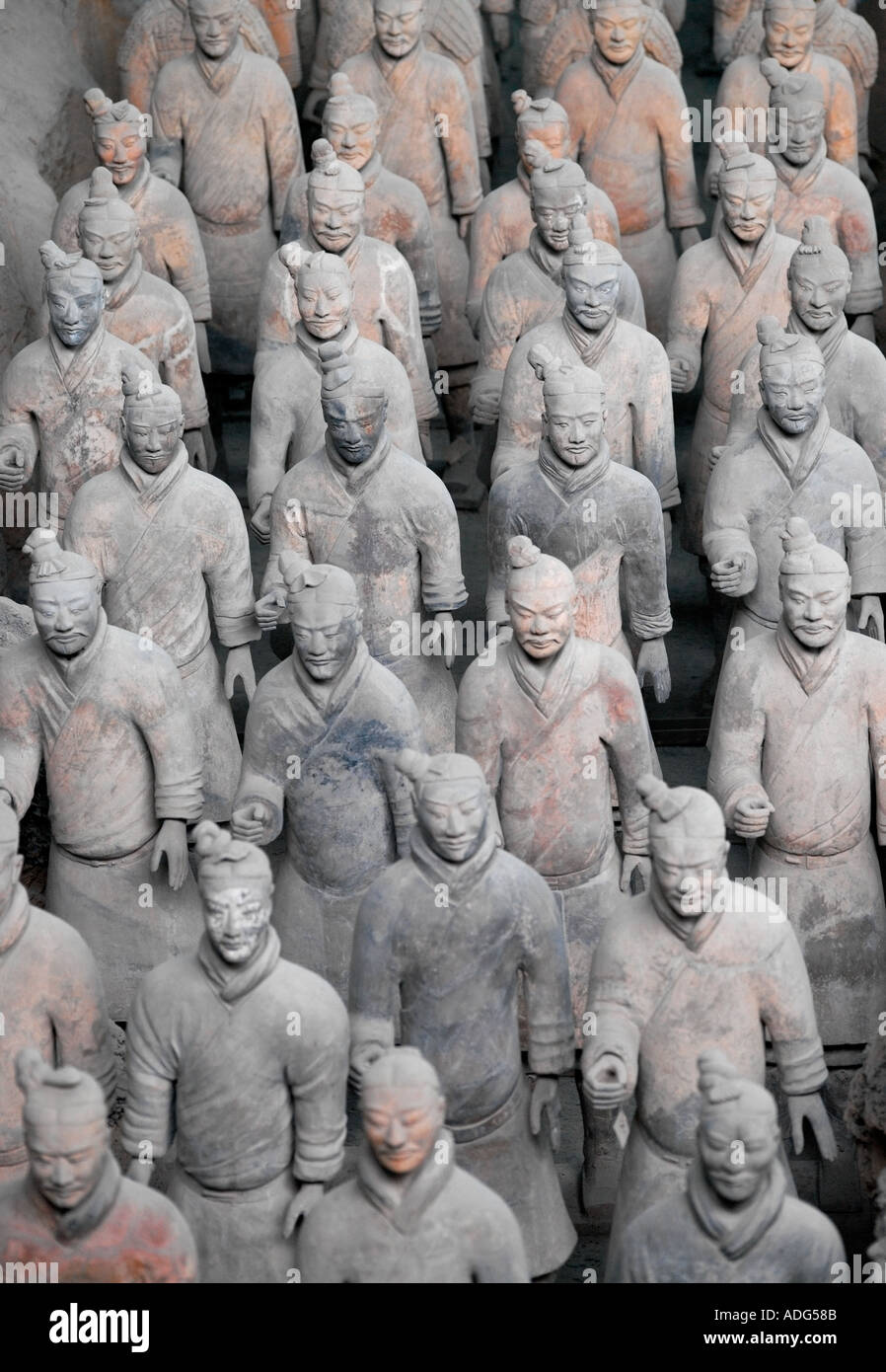 Stein der Krieger der Terrakotta-Armee in Xian, China Stockfoto