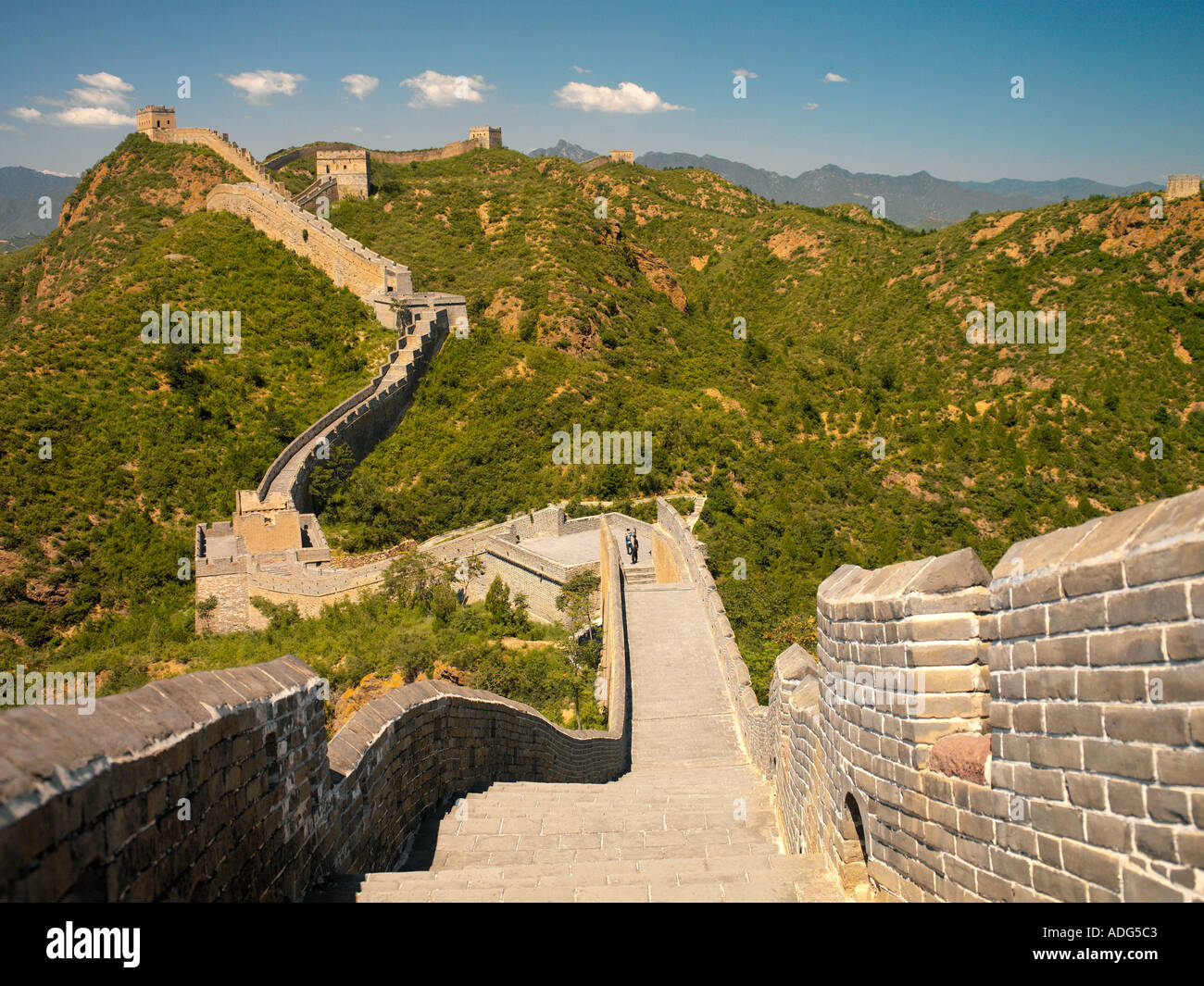 Chinesische Mauer bei Jinshanling in der Nähe von Beijing, China Stockfoto