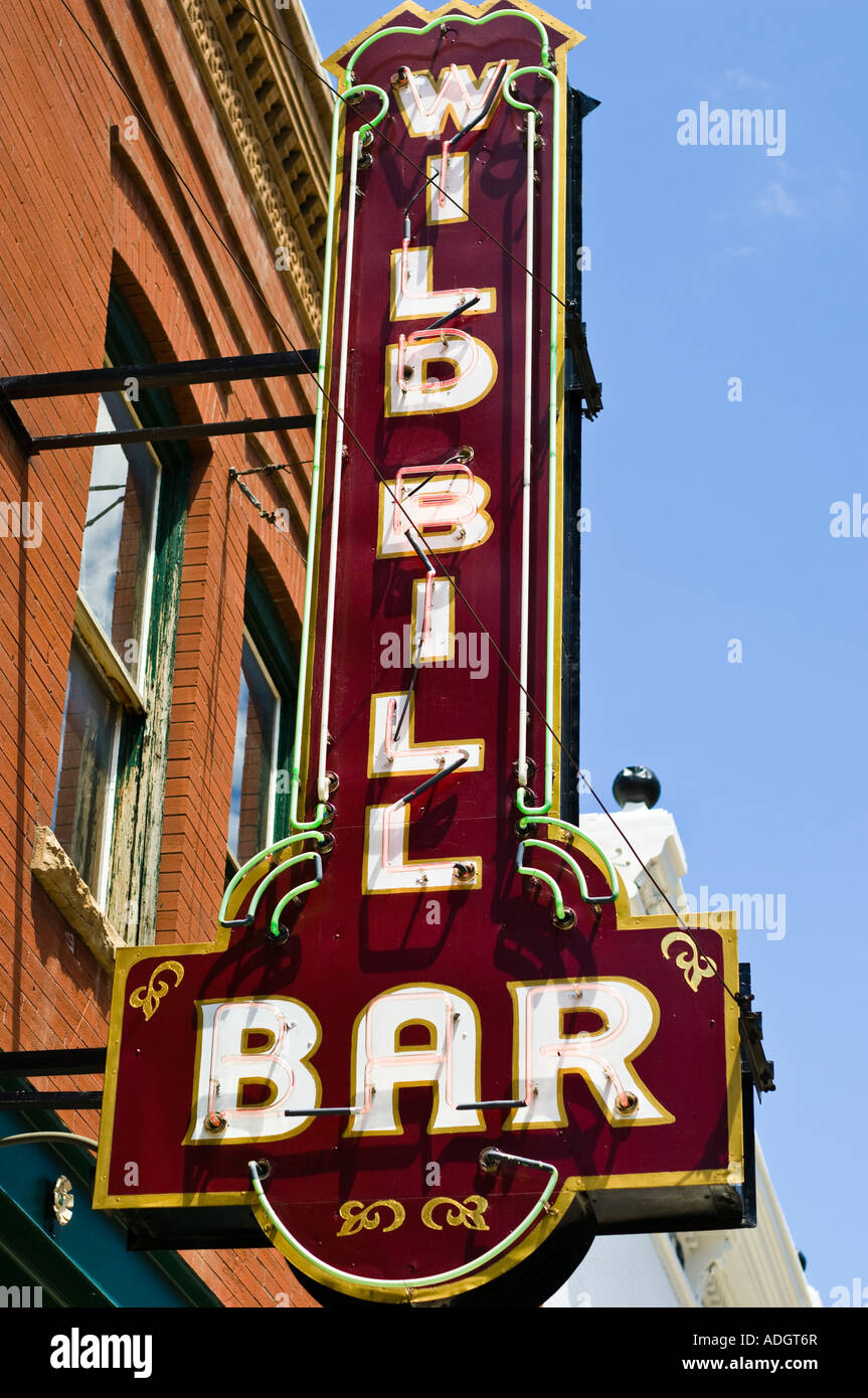 Bar zu unterzeichnen in Deadwood, South Dakota. Stockfoto