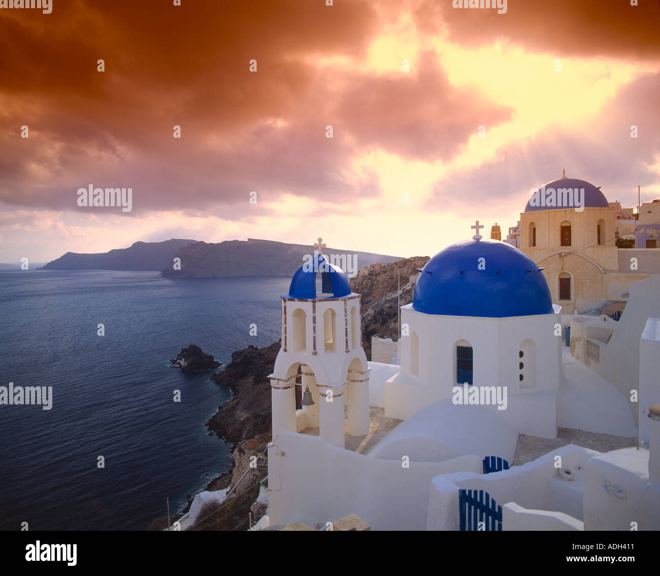 GRE Cycladen Santorin Dorfkirche in Oia Stockfoto