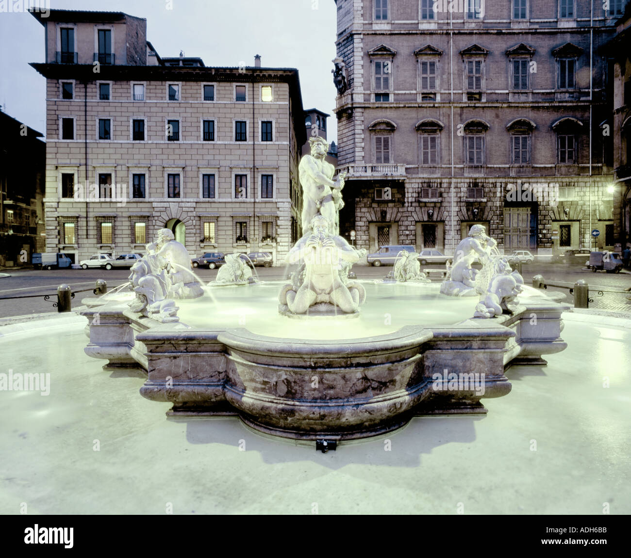 Rom Piazza Navona Brunnen von Bernini Stockfoto