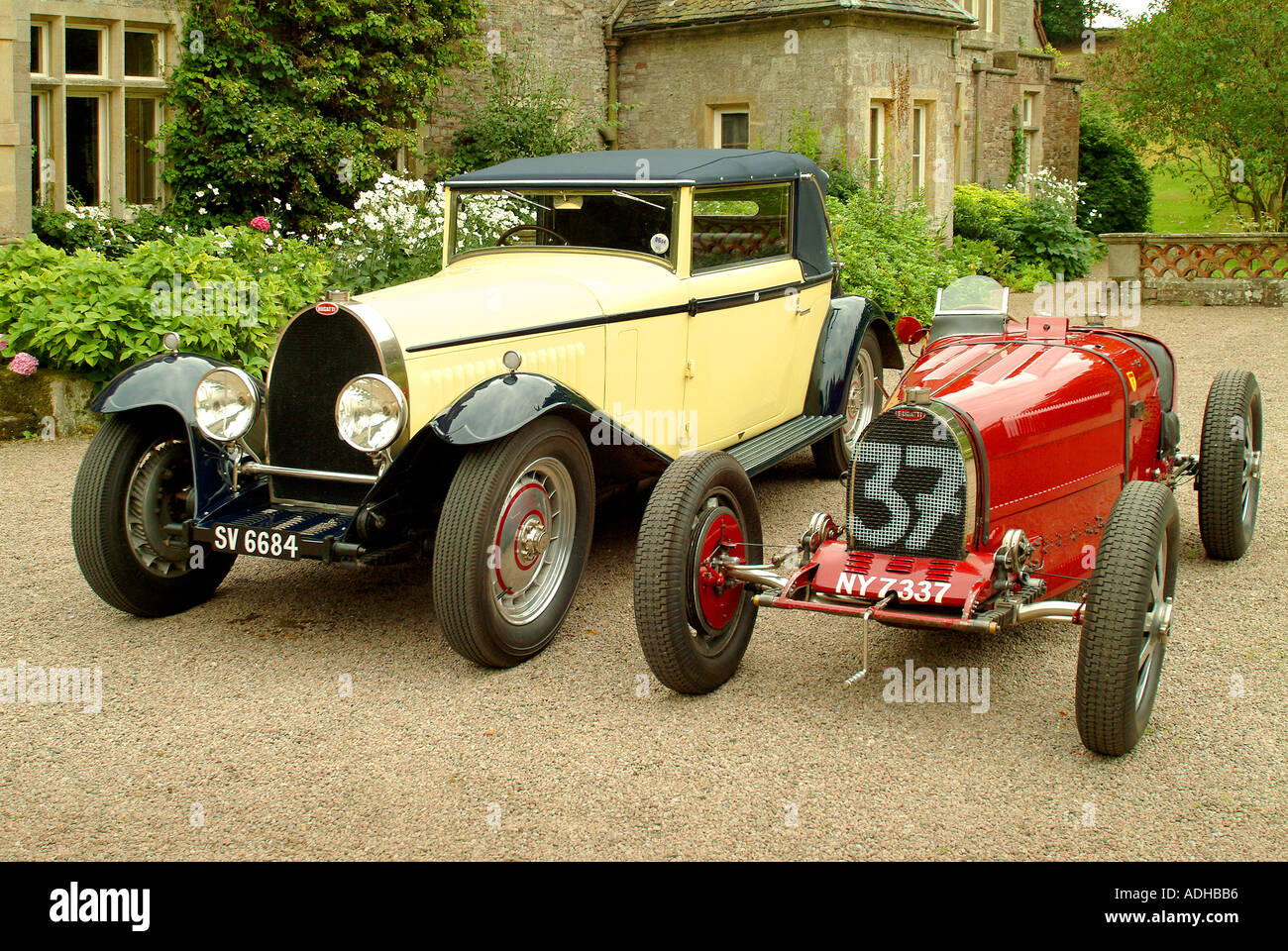 Herrn Raglans Bugatti Oldtimern Stockfoto