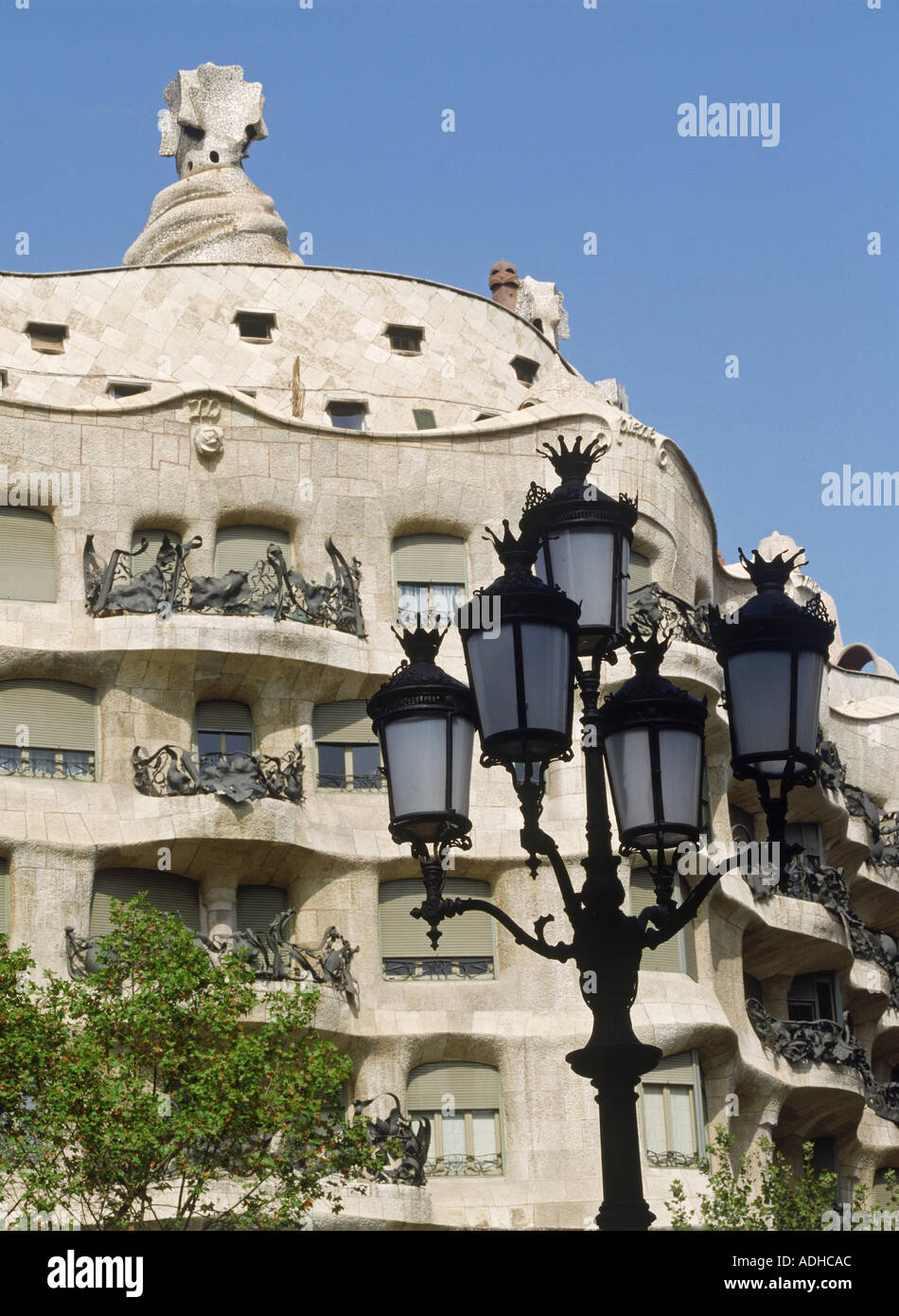 Casa Mila oder La Pedrera in Barcelona Spanien Stockfoto