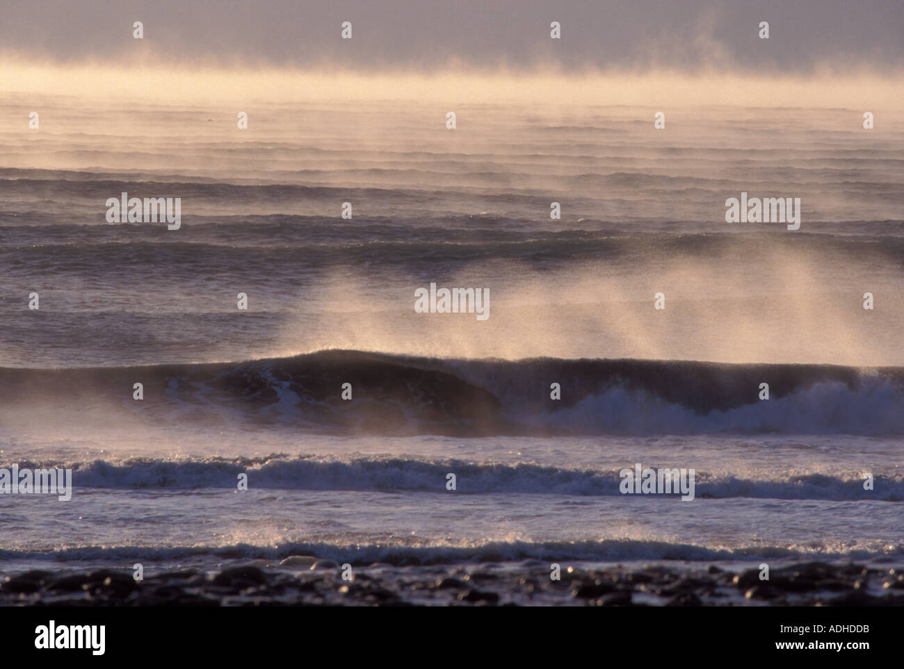 Dampf steigt über die Kachemak Bay unter 0 F Temperatur Alaska Einfrieren Stockfoto