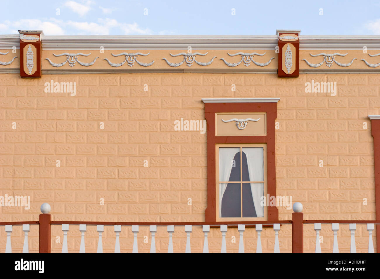 Dekorative Details der historischen Architektur der Südwesten der USA auf den Aufbau in Tombstone, Arizona Stockfoto