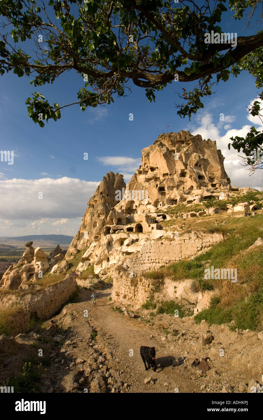 Kappadokischen Felsenfestung Burg von Uchisar, Türkei Stockfoto