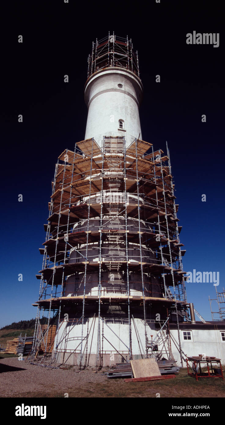 Leuchtturm in der Restaurierung, Hirtshals, Dänemark Stockfoto