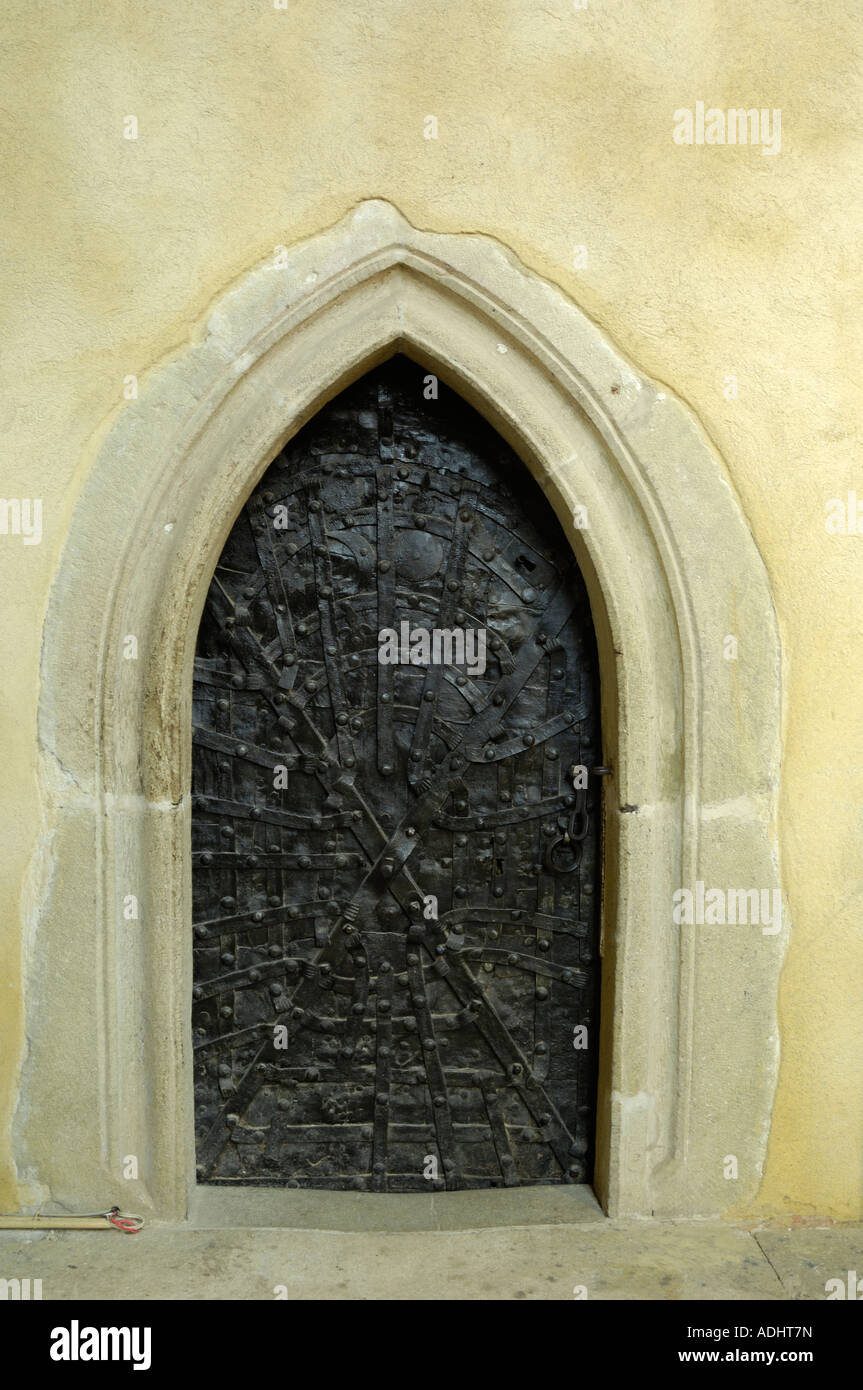 Tür, Innere des evangelischen Kathedrale, Sibiu, Siebenbürgen, Rumänien Stockfoto