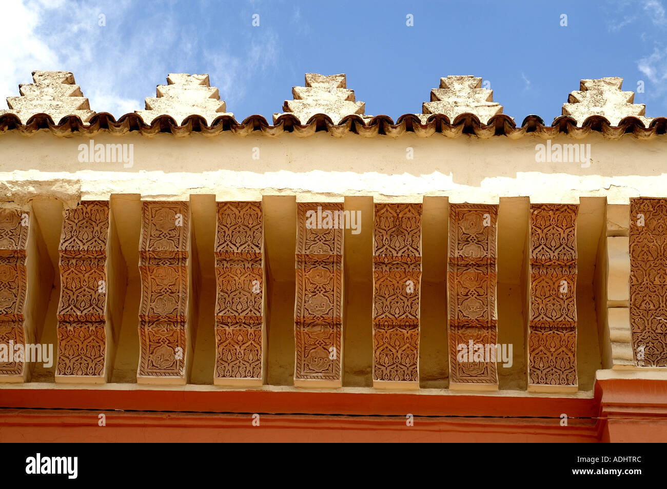 Sofits des Daches der Kasba Moschee Marrakesch Marokko Stockfoto