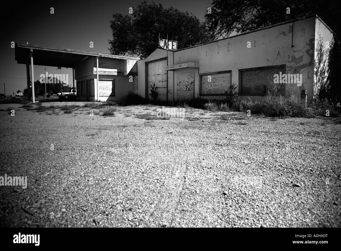 Abandonded Straßencafé in Texas Route 66 texas Stockfoto
