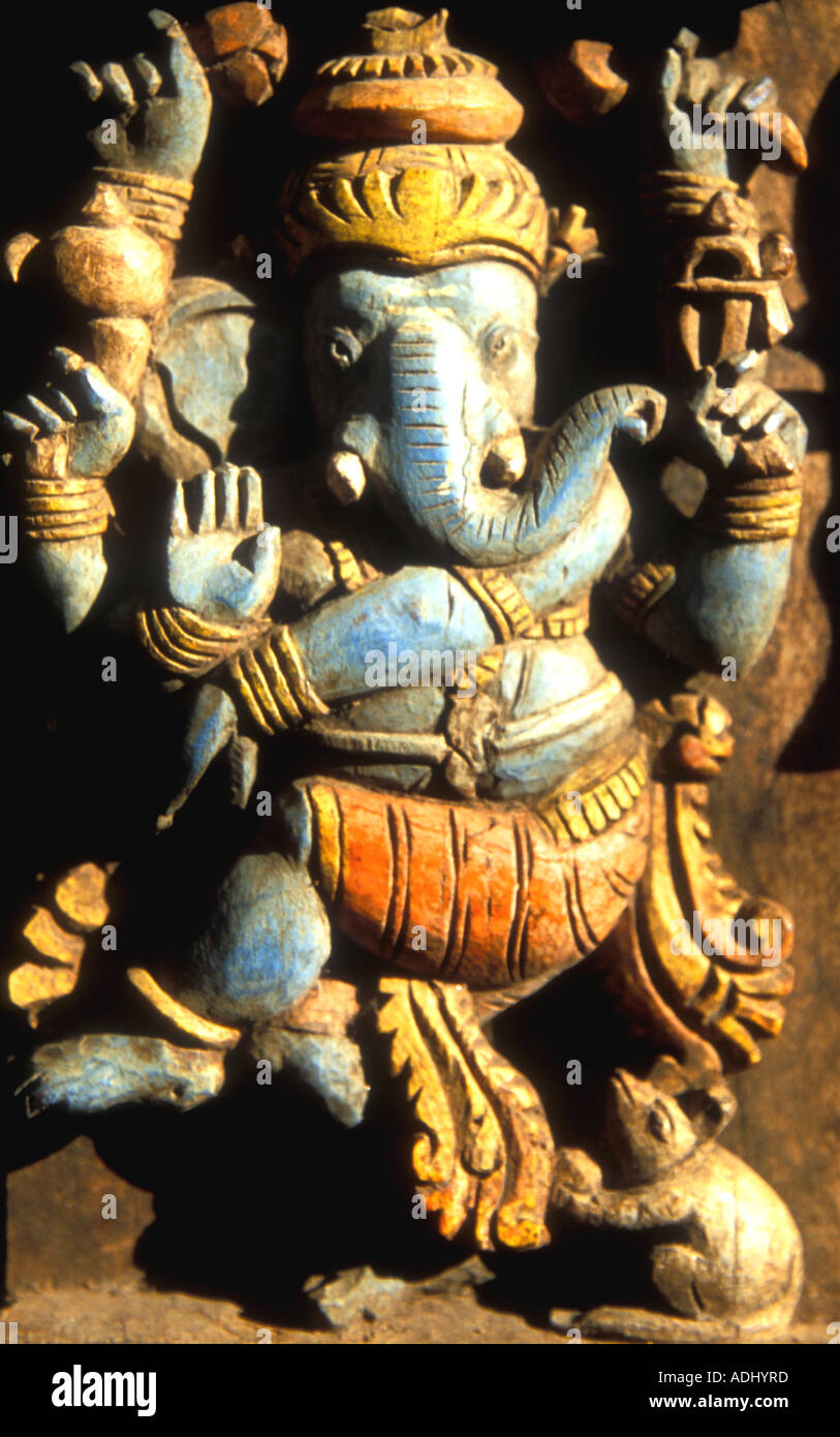 Tempel-Schnitzen von der beliebten Hindu Gott Ganesh Stockfoto Tempel-Schnitzen von der beliebten Hindu Gott Ganesh Stockfoto