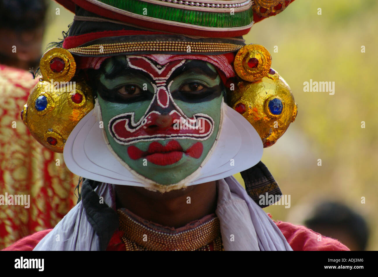 Thiruvananthapuram Kerala Trivandrum Porträt Kathakali Tänzer festival Stockfoto