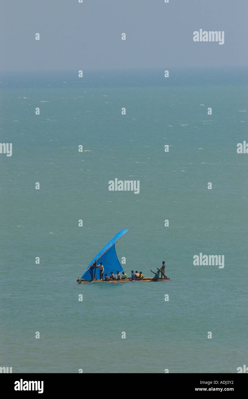 Indische Männer Boote Segeln Meer Kanya Kumari Südindien Stockfoto