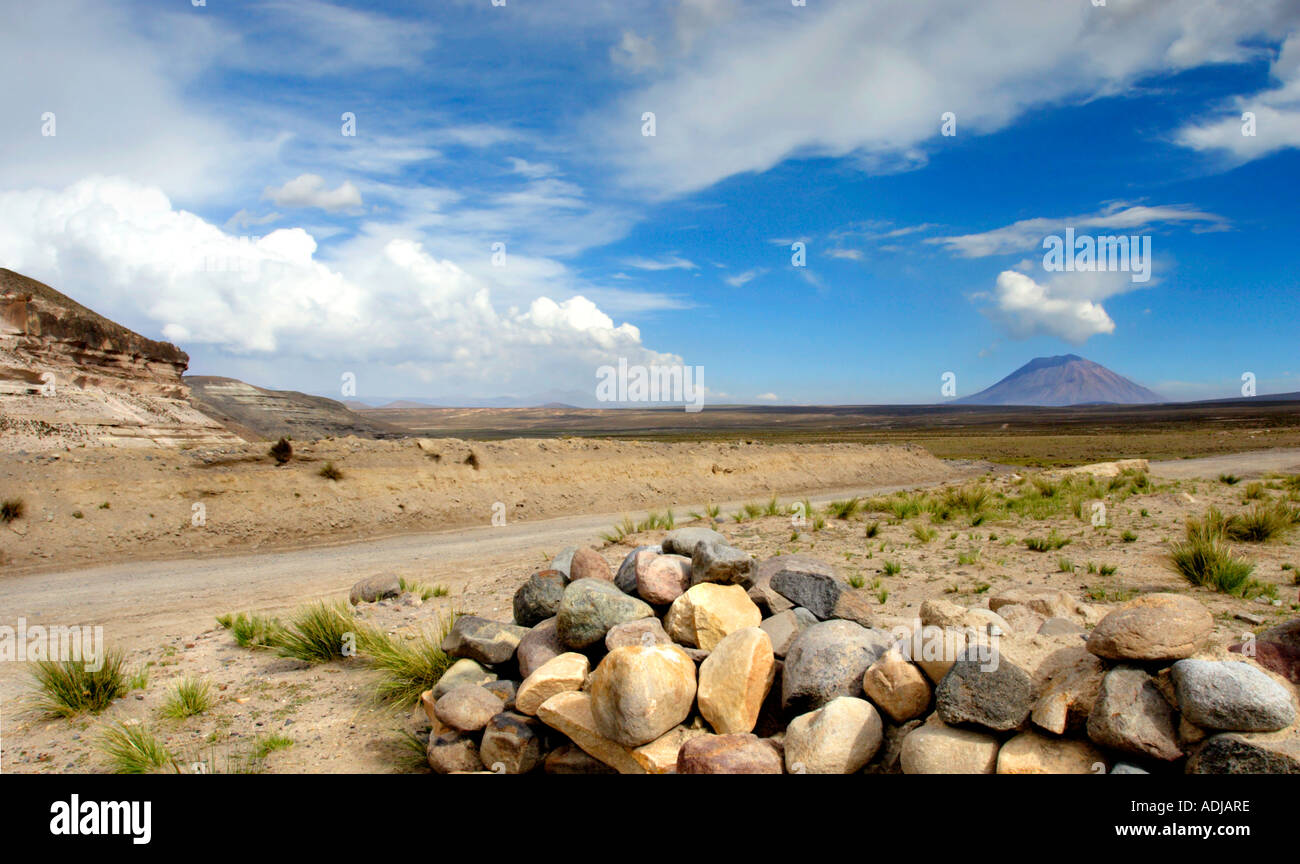 Schlafender Vulkan El Misti, Region Arequipa, Peru Stockfoto