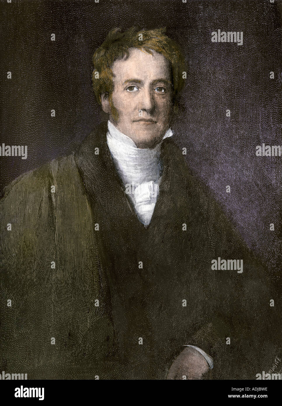 Astronomen John Herschel. Hand - farbige Gravur eines Gemäldes von H.W. Pickersgill Stockfoto