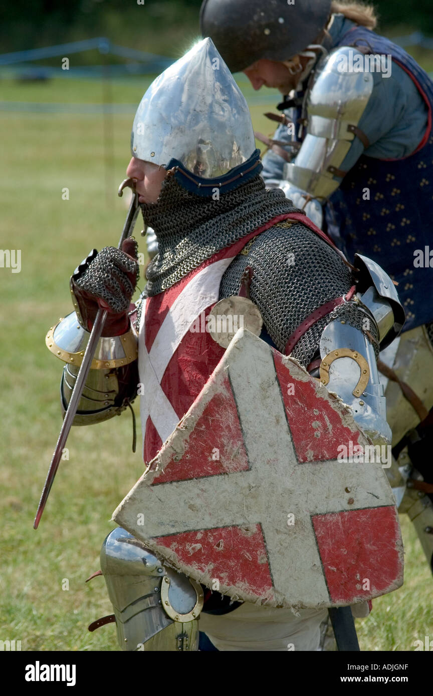 Ritter kämpfen in mittelalterlichen Turnier Stockfoto