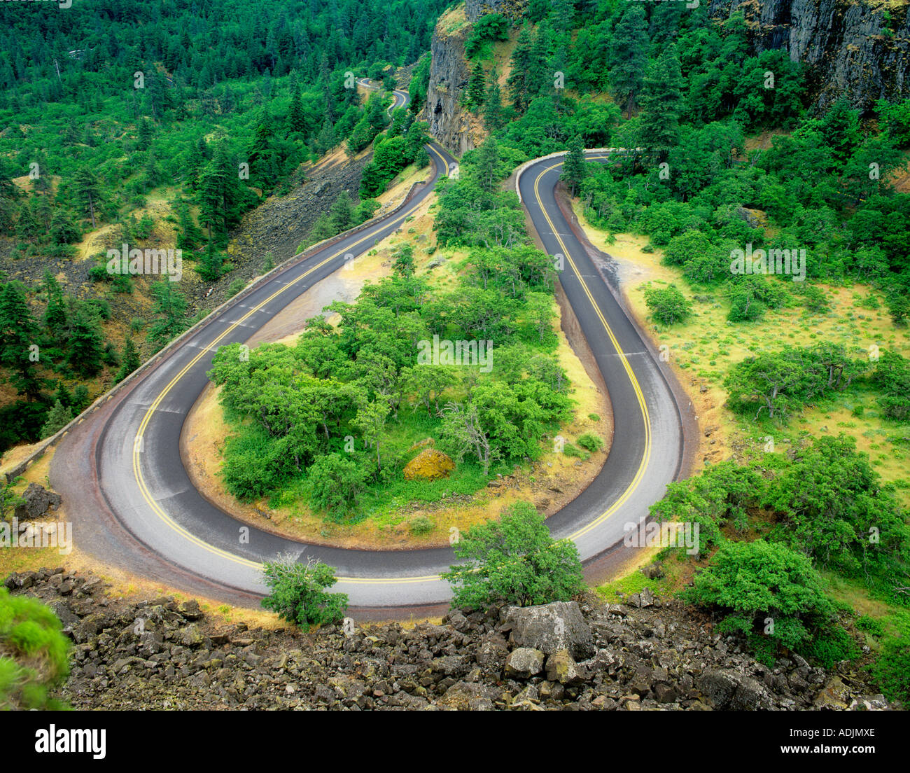Highway 30 in der Nähe von Rowena Columbia River Gorge National Scenic Area Oregon Stockfoto
