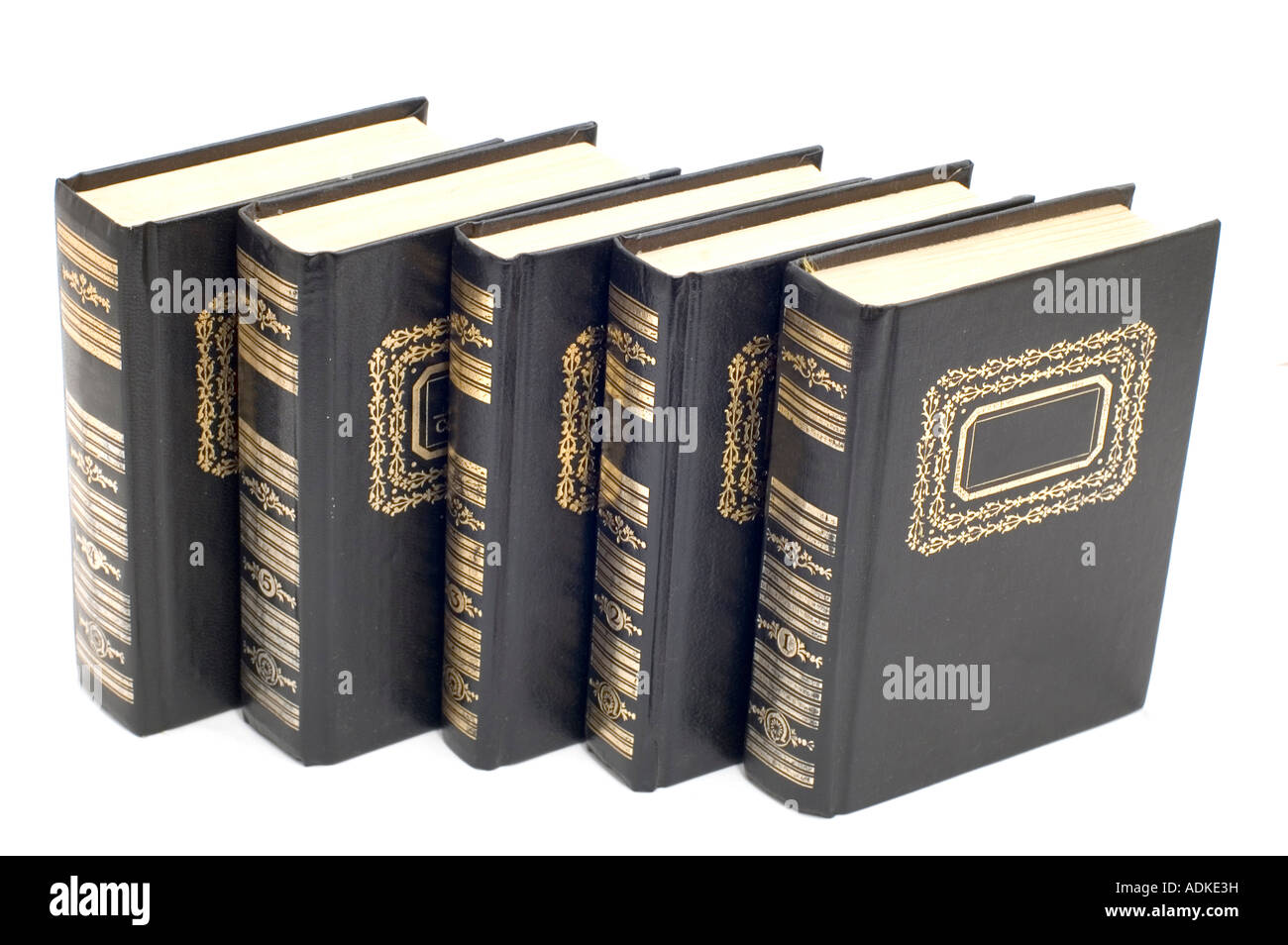 Series-Objekt auf weiß gebundene Bücher Stockfoto