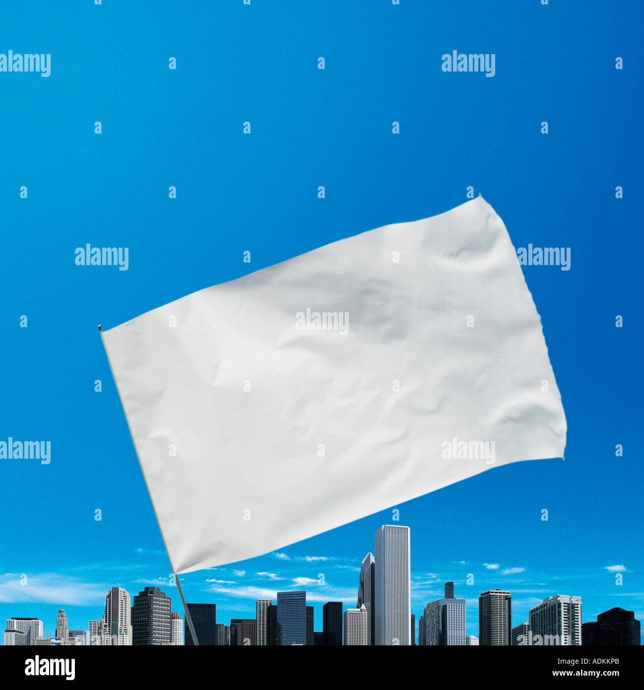 Business-Konzept eine weiße Fahne Stockfoto