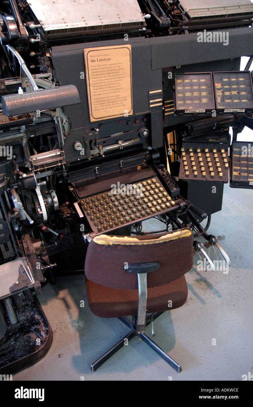 Die Linotype Maschine überholt Drucktechnologie Stockfoto