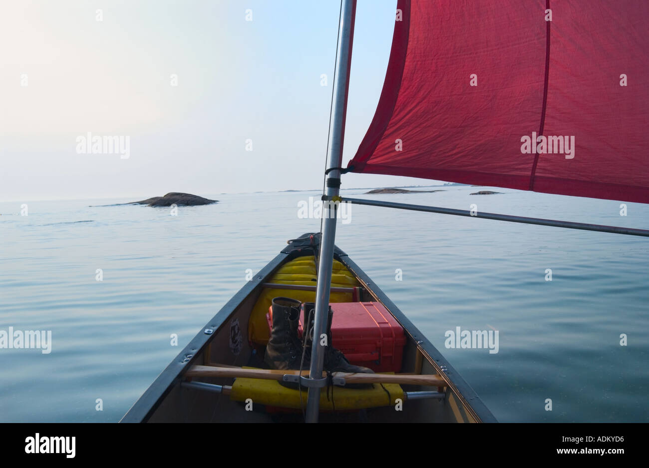 Outdoor-Aktivitäten Segeln Kanu Stockfoto