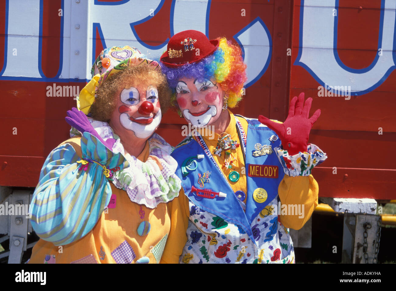Der große Zirkus Clowns Parade Milwaukee Wisconsin Vereinigte Staaten von Amerika Stockfoto
