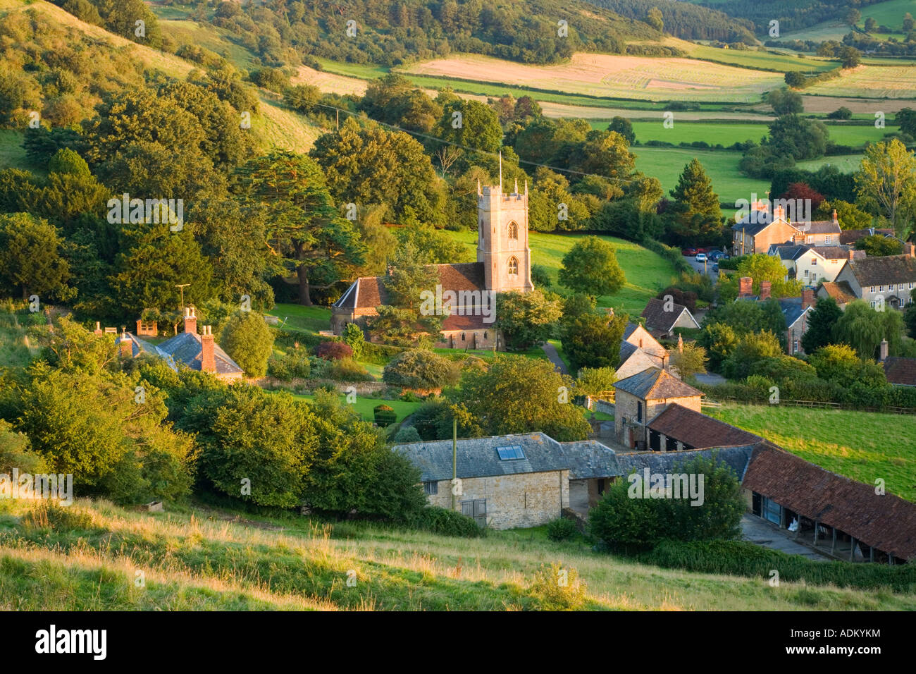 Corton Denham im Sommer Somerset England Stockfoto