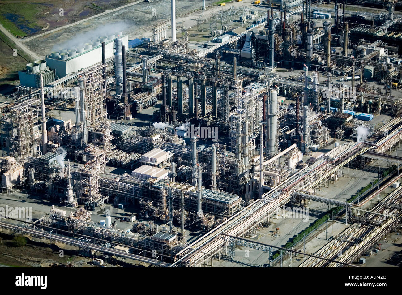 Luftbild der Chevron-Raffinerie in Richmond, Kalifornien, San Francisco Bay Stockfoto