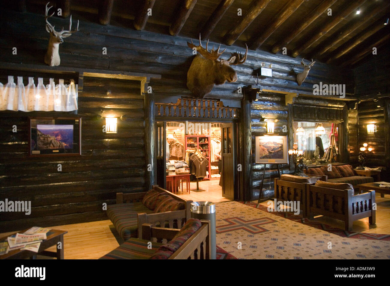 El Tovar Hotel South Rim Grand Canyon Arizona Lobby Stockfoto