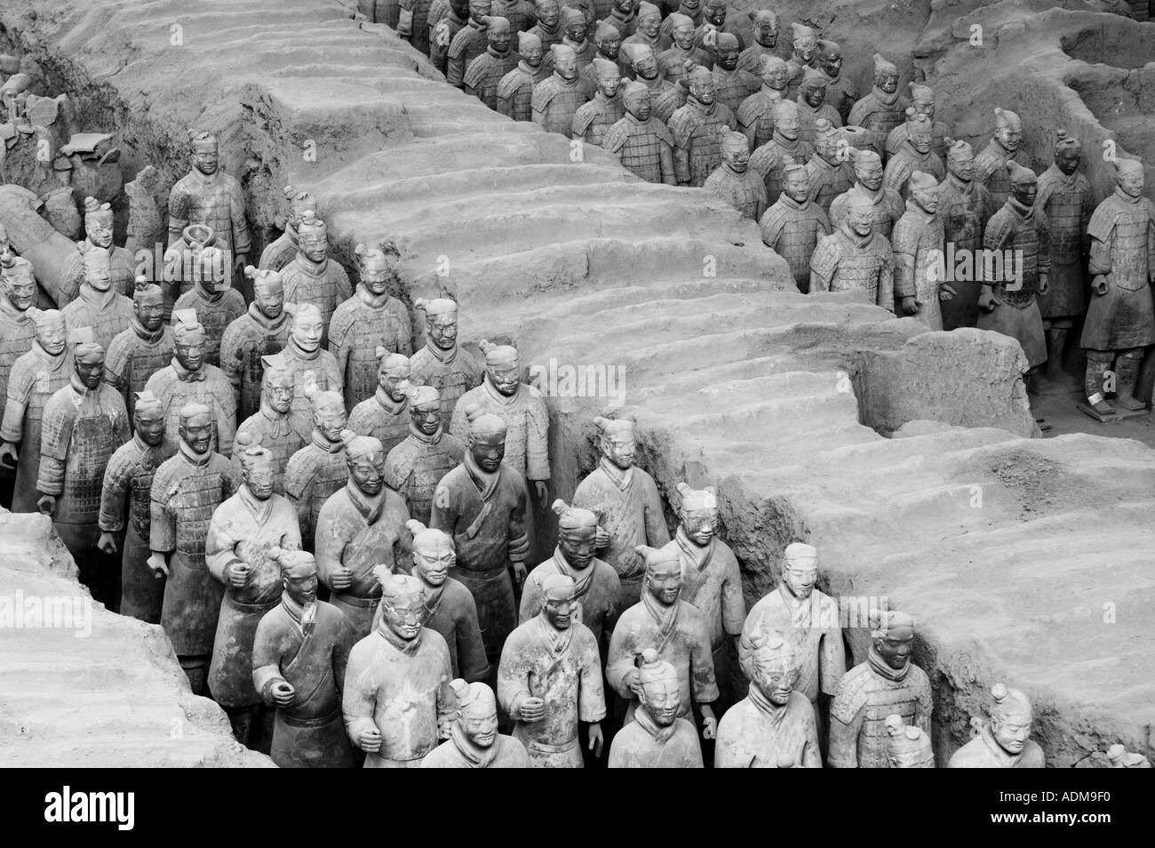 Terrakotta-Armee, eine alte Sammlung von Skulpturen, die Darstellung der Armeen von Qin Shi Huang, der erste Kaiser von China, Xi ' an, China Stockfoto