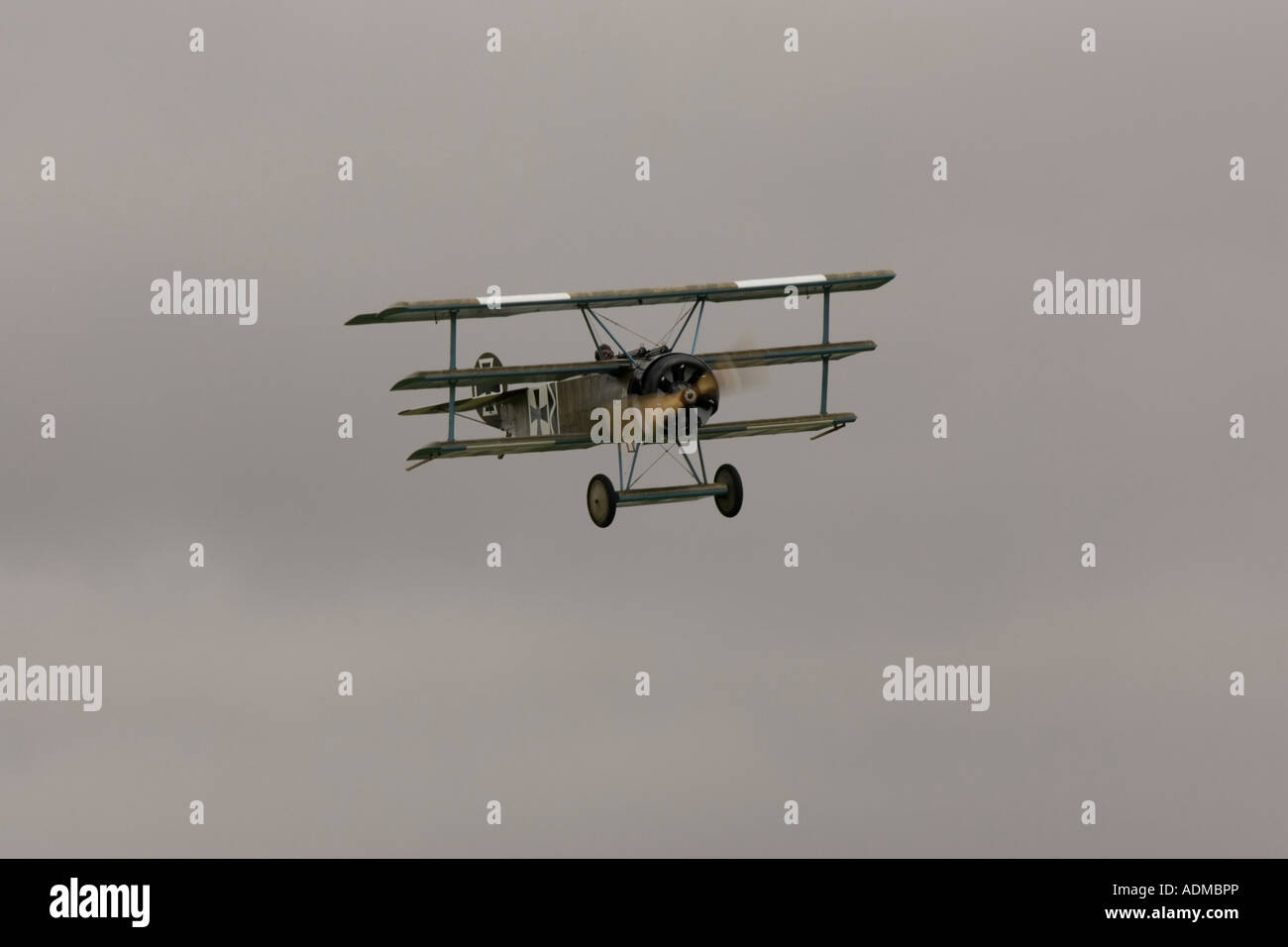 Horizontale Fokker DR1 Tri Flugzeug Kämpfer des 1. Weltkrieges ein
