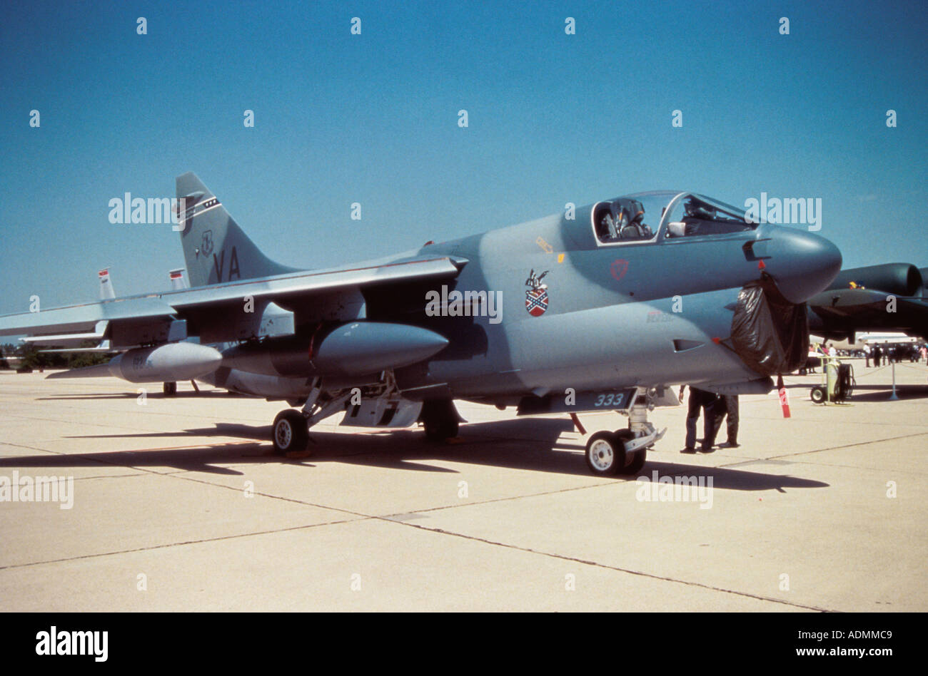 Seitenansicht des Flugzeuges a-7 Stockfoto