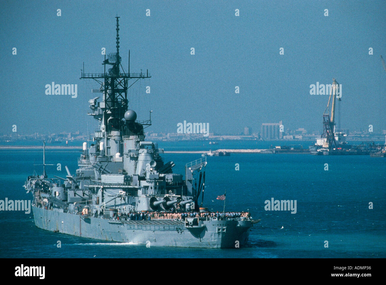 USS Missouri im Meer Stockfoto
