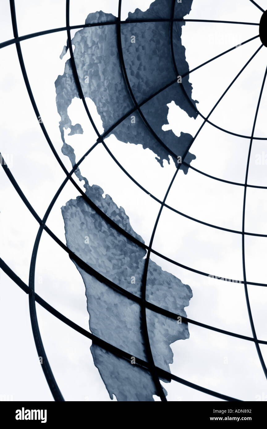 Nord- und Südamerika Teil des Globus Stockfoto