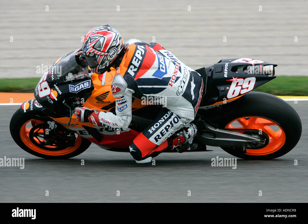 Nicky Hayden, Moto GP Konkurrent Reiten in Valencia in 2006 Meisterschaft Stockfoto