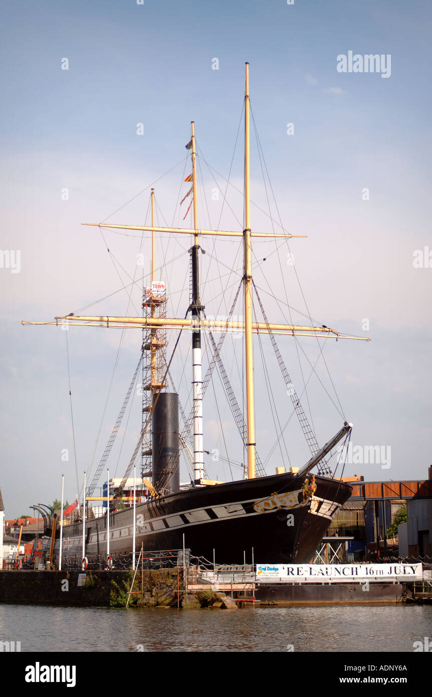 DIE SS GREAT BRITAIN IM TROCKENDOCK BRISTOL UK WO SIE JUNI 2005 RESTAURIERT WIRD Stockfoto