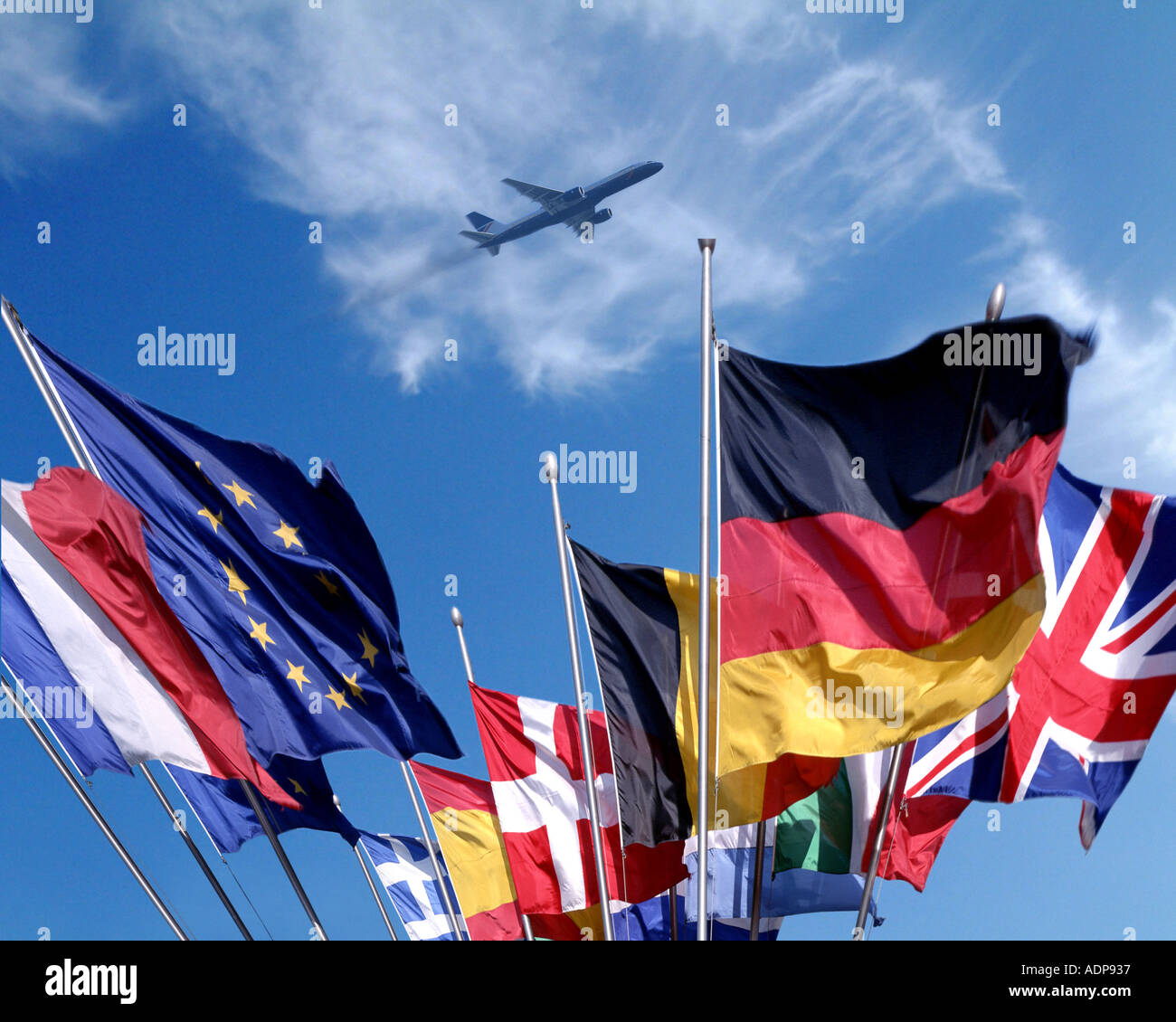 Konzept: Die Flaggen von Europa Stockfoto