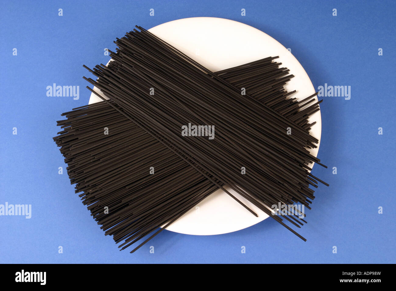 Schwarze linguine Stockfoto