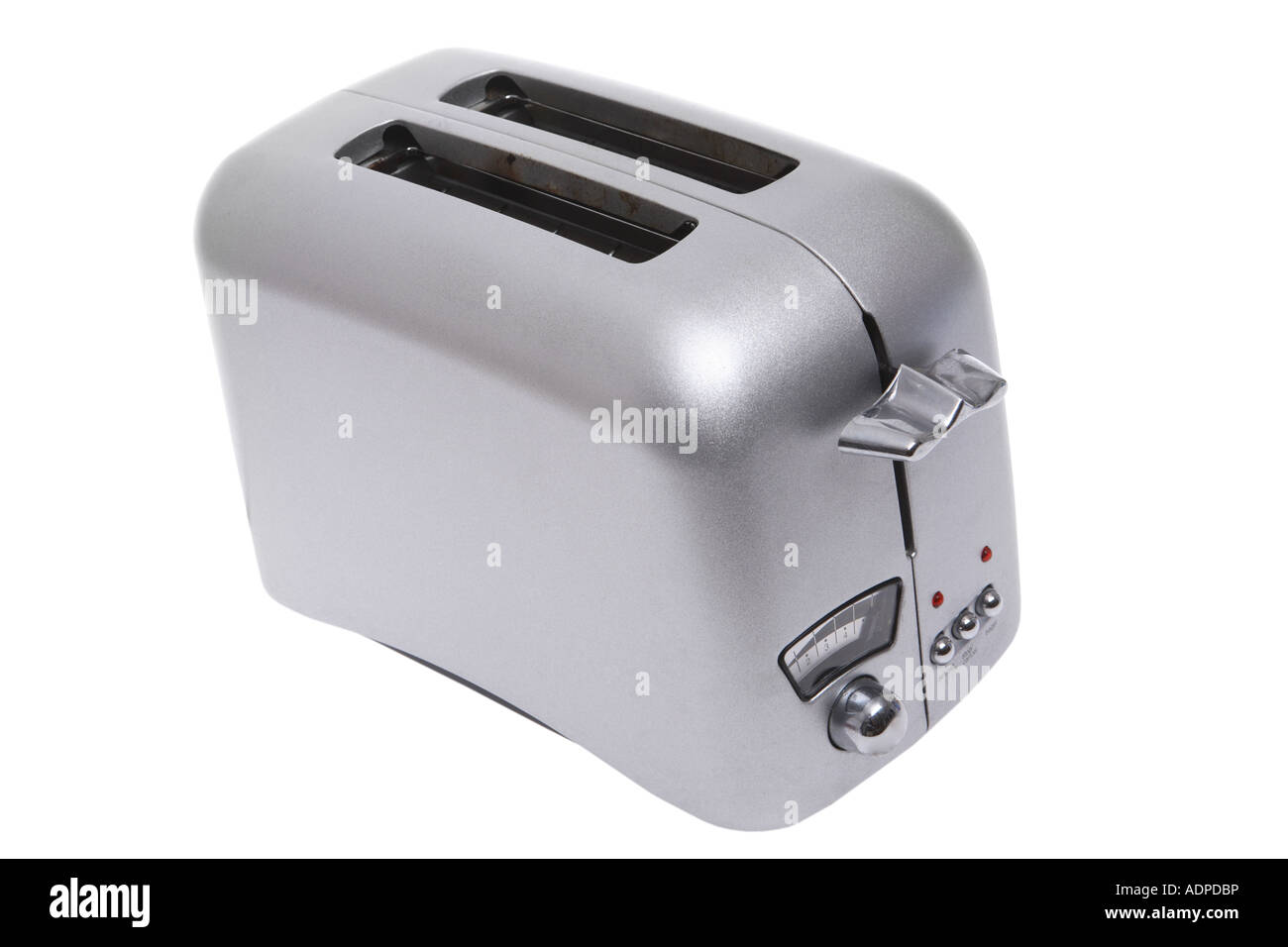 Toaster auf weißem Hintergrund ausschneiden Stockfoto